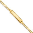 thumbnail image 1 of 14K Yellow Gold Curb Link Diamond Cut Id Bracelet (Width 5) (Length 8) - Jbsp, 1 of 5