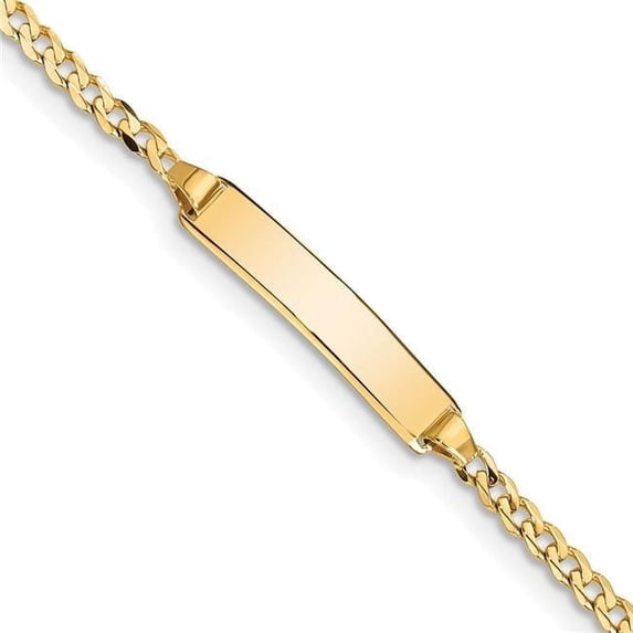 14K Yellow Gold Curb Link ID 8 in. Bracelet