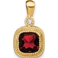 thumbnail image 1 of 14K Yellow Gold Cushion Garnet And Diamond Pendant (Width 9) (Length 16.5) - Jbsp, 1 of 5
