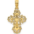 thumbnail image 1 of 14K Yellow Gold Cut-Out Delicate Cross Charm Made In United States k8352, 1 of 5