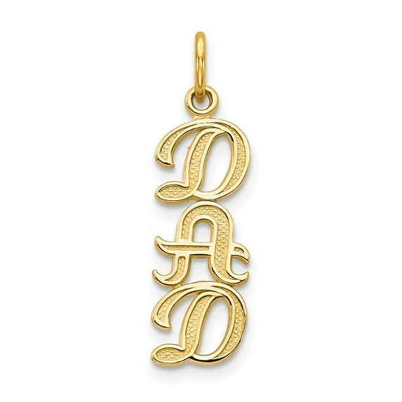 Gem & Harmony 14K Yellow Gold DAD Charm Pendant (NO CHAIN) for Men