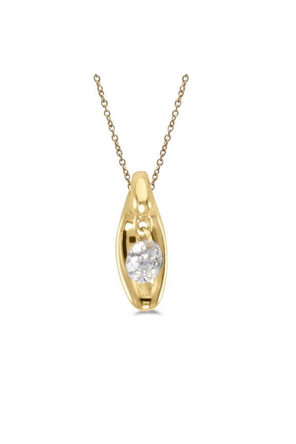 14K Yellow Gold Dashing Diamonds Pendant with 18" Chain