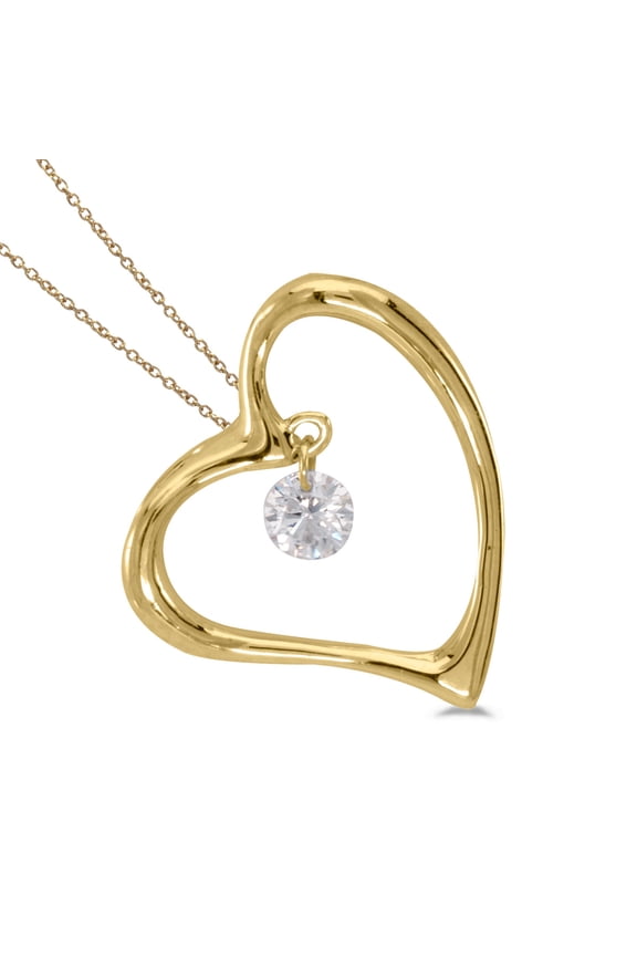 14K Yellow Gold Dashing Diamonds Pendant with 18" Chain