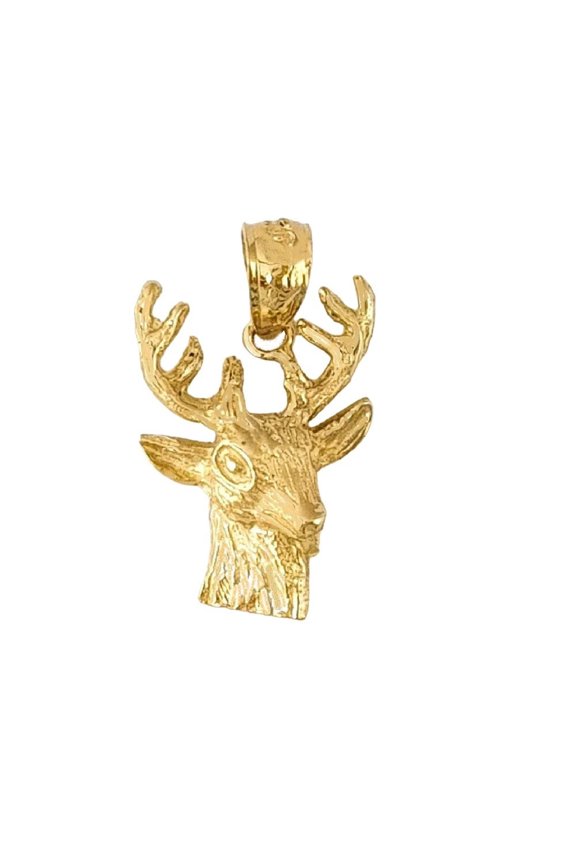 14K Yellow Gold Deer, Elk Pendant