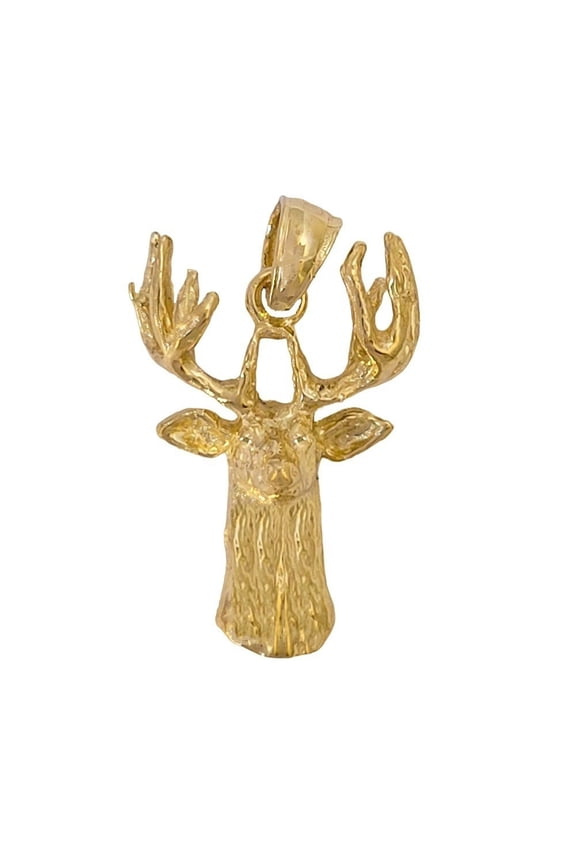 14K Yellow Gold Deer Pendant