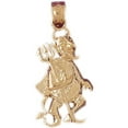 thumbnail image 1 of 14K Yellow Gold Devil With Pitch Fork Pendant - 30 mm, 1 of 3