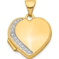 thumbnail image 1 of 14K Yellow Gold Diamond 16mm Heart Locket Pendant (21 X 15.6) Made In China xl751, 1 of 5