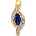 thumbnail image 1 of 14K Yellow Gold Diamond And Marquise .29 Sapphire Pendant Made In India pm5265-sa-004-ya, 1 of 5
