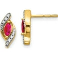 thumbnail image 1 of 14K Yellow Gold Diamond And Ruby Earrings (12 X 5) Made In India em5594-ru-007-ya, 1 of 5