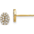 thumbnail image 1 of 14K Yellow Gold Diamond Cluster Oval Earrings (5 X 7) Made In United States xe3074a, 1 of 2