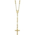 thumbnail image 1 of 14K Yellow Gold Diamond-Cut 3mm Beaded Semi-Solid Rosary Necklace Made In Dominican Republic sf2065-24, 1 of 5