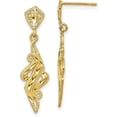 thumbnail image 1 of 14K Yellow Gold Diamond Cut Fancy Post Dangle Earrings - 29mm, 1 of 6