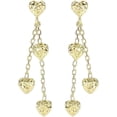 thumbnail image 1 of 14K Yellow Gold Diamond Cut Heart Drop Earring, 1 of 3