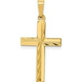 thumbnail image 1 of 14K Yellow Gold Diamond-Cut Hollow Cross Pendant (28 X 15) Made In United States xr235, 1 of 6