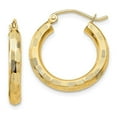 thumbnail image 1 of 14K Yellow Gold Diamond-Cut Hoop Earrings, 1 of 1
