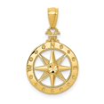 thumbnail image 1 of 14K Yellow Gold Diamond-Cut Polished Compass Pendant, 1 of 1