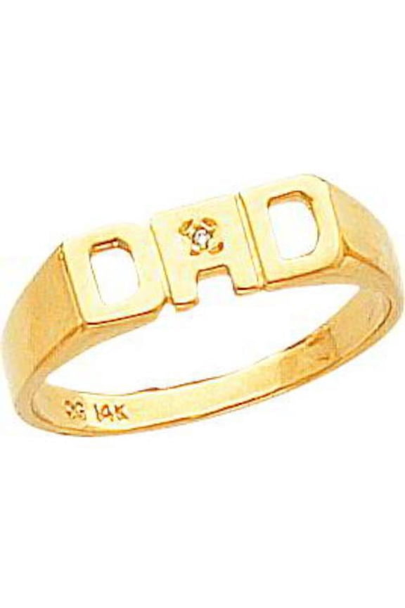 14K Yellow Gold Diamond Dad Mens Ring Jewelry Sz 10