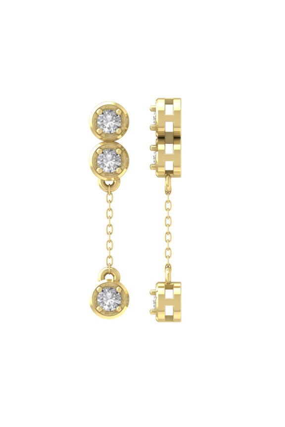 14K Yellow Gold Diamond Dangle Earrings (1/3 cttw, I-J Color, I2-I3 Clarity)