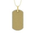 thumbnail image 1 of 14K Yellow Gold Diamond Dog Tag Pendant with Yellow Plated Silver Cable Chain Necklace (5/8 cttw, I-J Color, I2-I3 Clarity), 18", 1 of 4