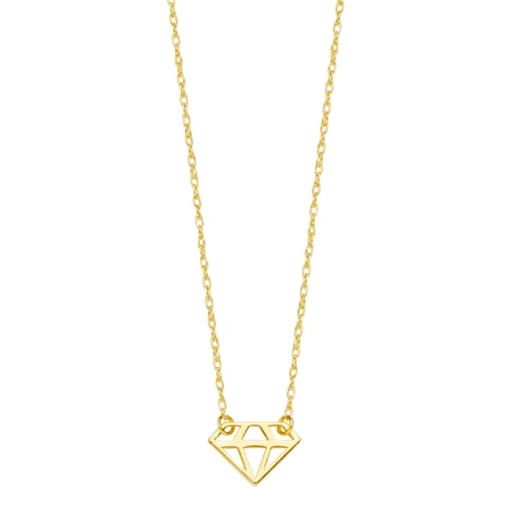 14K Yellow Gold Diamond Figure Pendant Necklace, 16" To 18" Adjustable