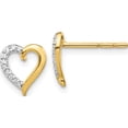 thumbnail image 1 of 14K Yellow Gold Diamond Heart Earrings (9 X 8) Made In India em5521-005-ya, 1 of 5