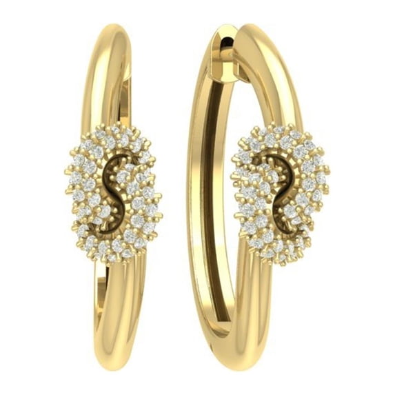 14K Yellow Gold Diamond Hoop Earrings (1/2 cttw, I-J Color, I2-I3 Clarity)