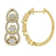 thumbnail image 1 of 14K Yellow Gold Diamond Hoop Earrings (1 cttw, I-J Color, I2-I3 Clarity), 1 of 4
