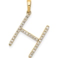 thumbnail image 1 of 14K Yellow Gold Diamond Letter H Initial Pendant (Width 11.52) (Length 15.85) - Jbsp, 1 of 5