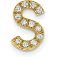 thumbnail image 1 of 14K Yellow Gold Diamond Letter S Initial Charm - 11.2mm Natural Diamonds, 1 of 6