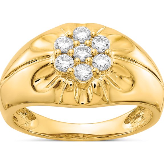 Jewelry by Sweet Pea 14K Yellow Gold IB Goodman 14K 3/4 carat Diamond Mens Cluster Ring