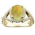 thumbnail image 1 of 14K Yellow Gold Diamond Natural Ethiopian Opal Engagement Ring Oval 10x8mm, size 5, 1 of 3