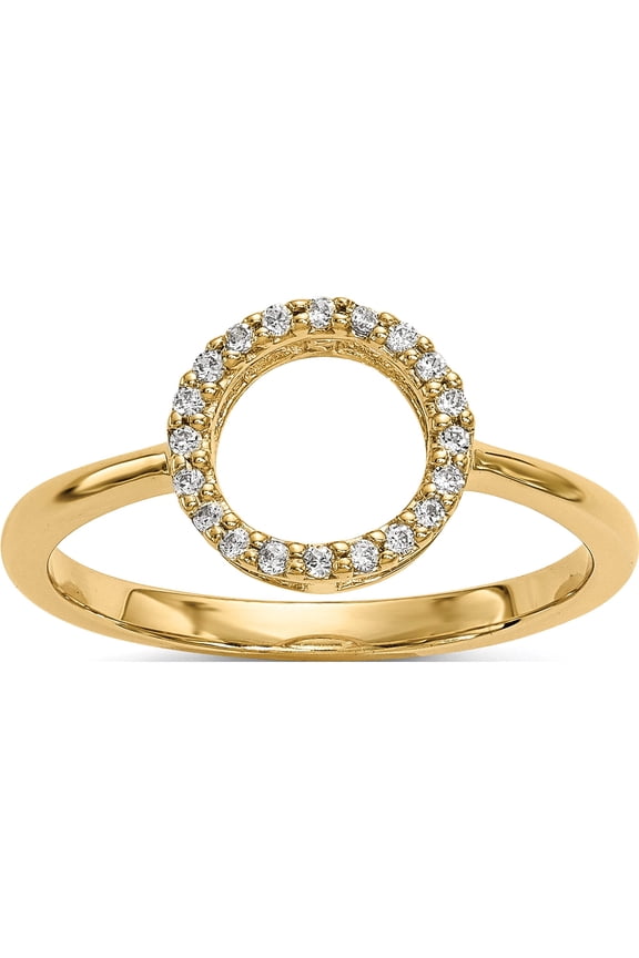 14K Yellow Gold Diamond Open Circle Ring (Size 7) Made In United States y13739a