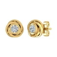 thumbnail image 1 of 14K Yellow Gold Diamond Rose Stud Earrings (0.36 Carat), 1 of 4