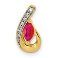thumbnail image 1 of 14K Yellow Gold Diamond & Ruby Pendant, 1 of 7