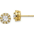 thumbnail image 1 of 14K Yellow Gold Diamond Semi-Mount Stud Earrings (8 X 8) Made In India em5483-025-ya, 1 of 5