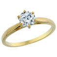 thumbnail image 1 of 14K Yellow Gold Diamond Solitaire Ring Round 0.50cttw, size 10, 1 of 3