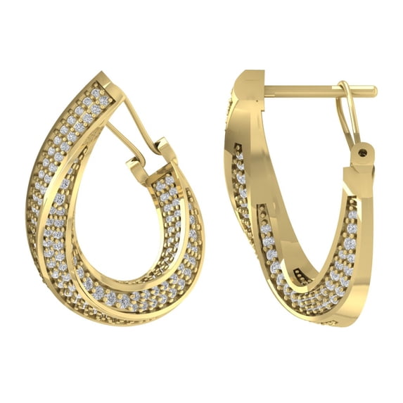 14K Yellow Gold Diamond Stud Earrings (3/4 cttw, I-J Color, I2-I3 Clarity)