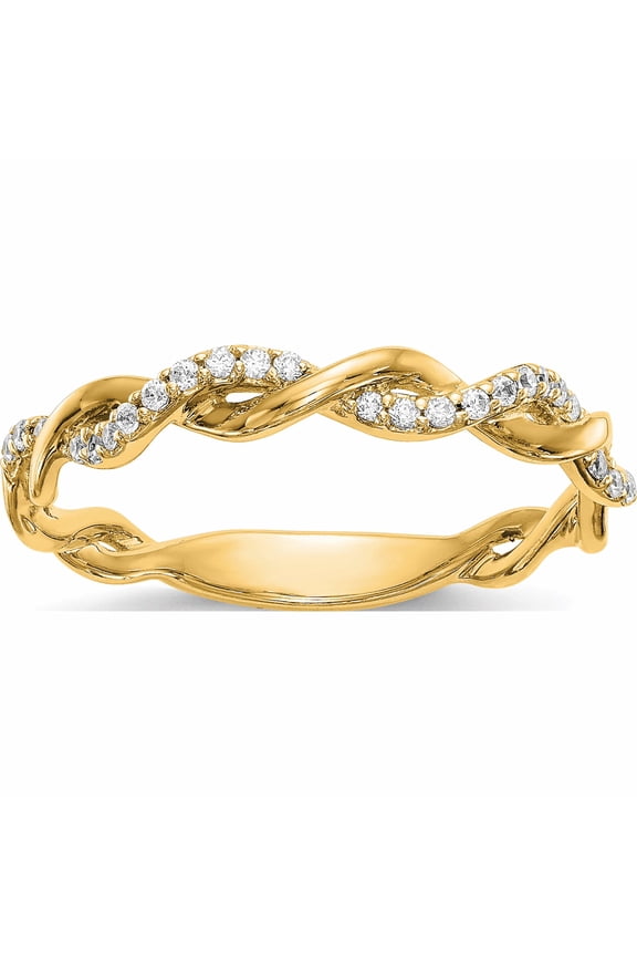 14K Yellow Gold Diamond Wedding Band (Size 7) Made In India -Jewelry By Sweet Pea