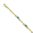thumbnail image 1 of 14K Yellow Gold Diamond and Emerald Bracelet, 1 of 5