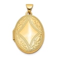 thumbnail image 1 of 14K Yellow Gold Diamond-shaped Design Oval Locket, 1 of 1