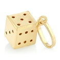 thumbnail image 1 of 14K Yellow Gold Dice Charm Pendant For Necklace or Chain, 1 of 5