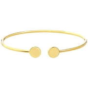 JEWELRY ADDICT 14K Yellow Gold Disc Cuff Bangle - Women