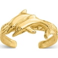 thumbnail image 1 of 14K Yellow Gold Dolphin Toe Ring Made In United States k3834, 1 of 5