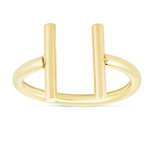 14K Yellow Gold Double Bars Ring