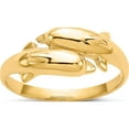 thumbnail image 1 of 14K Yellow Gold Double Dolphin Ring (Size 6) Made In Peru k3922, 1 of 5