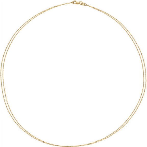 14K Yellow Gold Double Strand 18" Chain