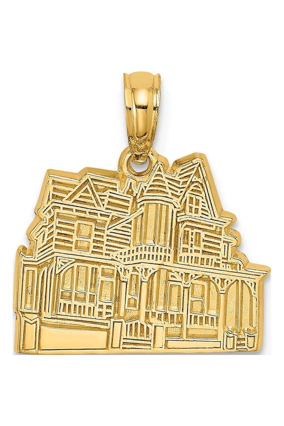 14K Yellow Gold Dr. Henry Hunt House - Cape May, Nj Charm (18.6 X 16) Made In United States k8691