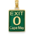 thumbnail image 1 of 14K Yellow Gold EXIT 0 / CAPE MAY with Green Enamel Charm - 19.8mm, 1 of 6