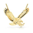 thumbnail image 1 of 14K Yellow Gold Eagle Charm Pendant with 1.7mm Flat Open Wheat Chain Necklace, 1 of 7