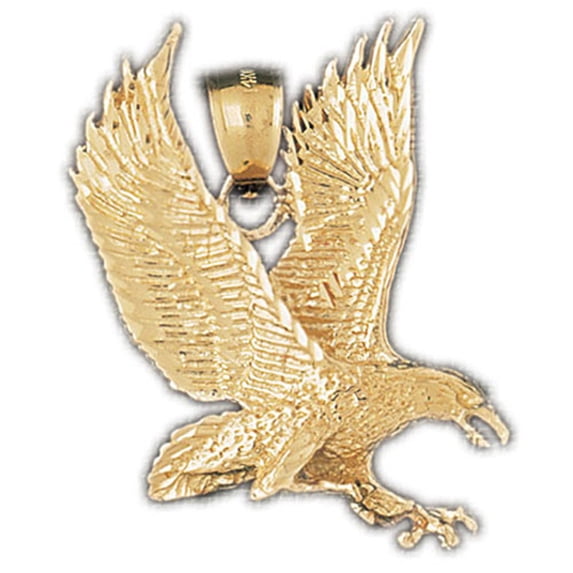 14K Yellow Gold Eagle Pendant - 36 mm